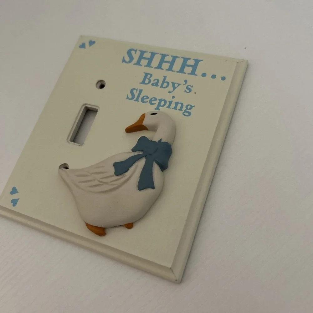 Vintage NOS 1988 Welcome Friends Duck Light Switch Cover Plate Cottagecore